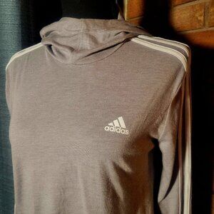 ADIDAS WOMEN'S CLIMALITE JERSEY HOODIE - LT GRAY - SIZE S